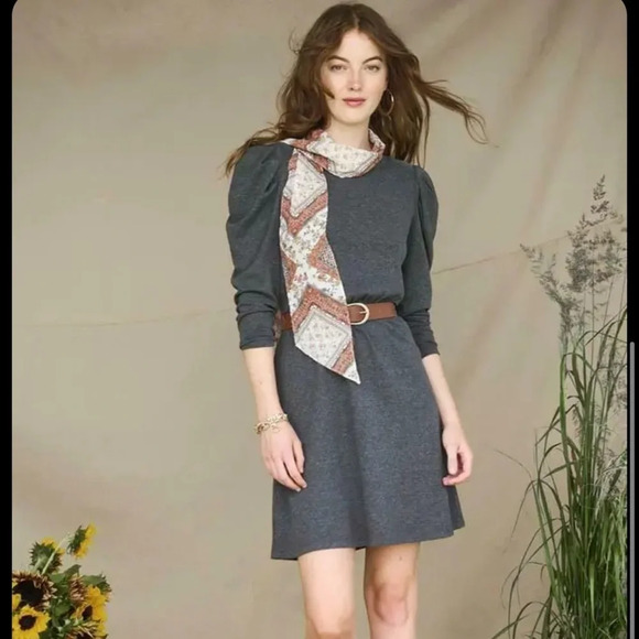 Matilda Jane Good Hart Gramercy Puff Sleeve Knit Dress Small EUC - Picture 1 of 3